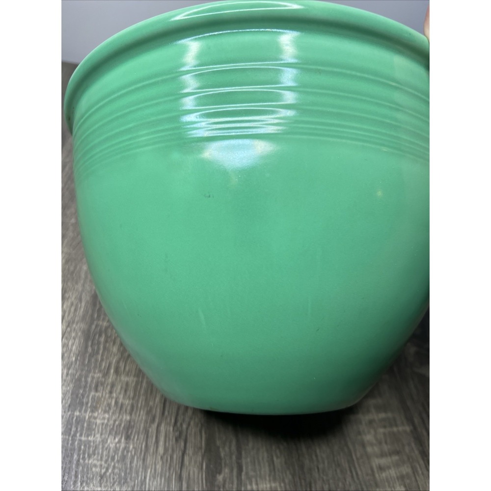 VTG 30's Fiesta Ware Nested Mixing Bowl #7 From Set USA HLC Green Bottom Rings - Picture 11 of 16